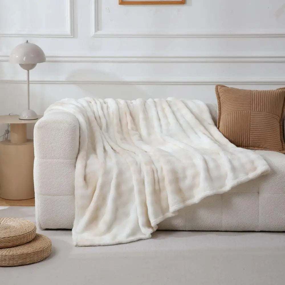 Decorbites™ Kuscheliges Kunstfell-Plüschdecke – Weich & Gemütlich Umkehrbarer Überwurf für Sofa & Bett