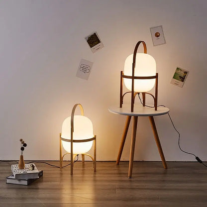 Decorbites™ Japanischer Stil Glas-Tischleuchte mit Holz-/Metallrahmen