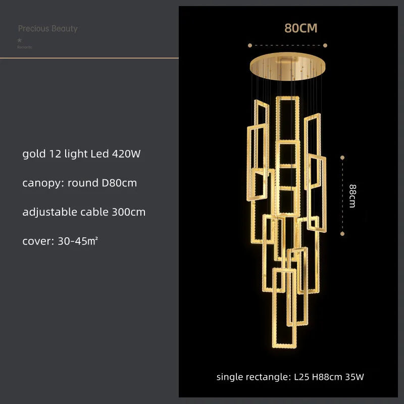 Decorbites™ Kristall-LED-Hängeleuchte Luxus-Treppenleuchte Moderne Leuchtenarmatur