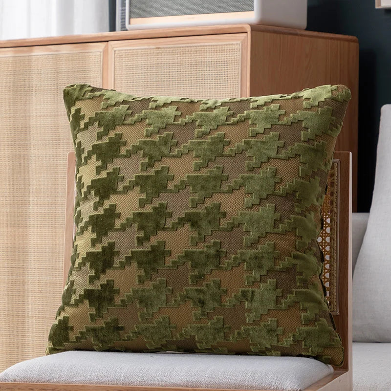 Decorbites™ Houndstooth Luxus-Kissenbezug 45x45 cm – Hochwertiger Dekorativer Sofakissenbezug