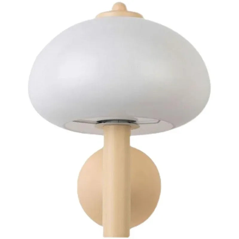 DecorBites™ Cream Mushroom Glass Wall Light: Bauhaus LED Bedroom Aisle Wall Light