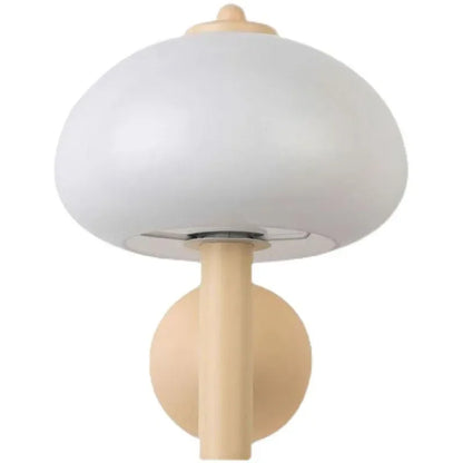 DecorBites™ Cream Mushroom Glass Wall Light: Bauhaus LED Bedroom Aisle Wall Light