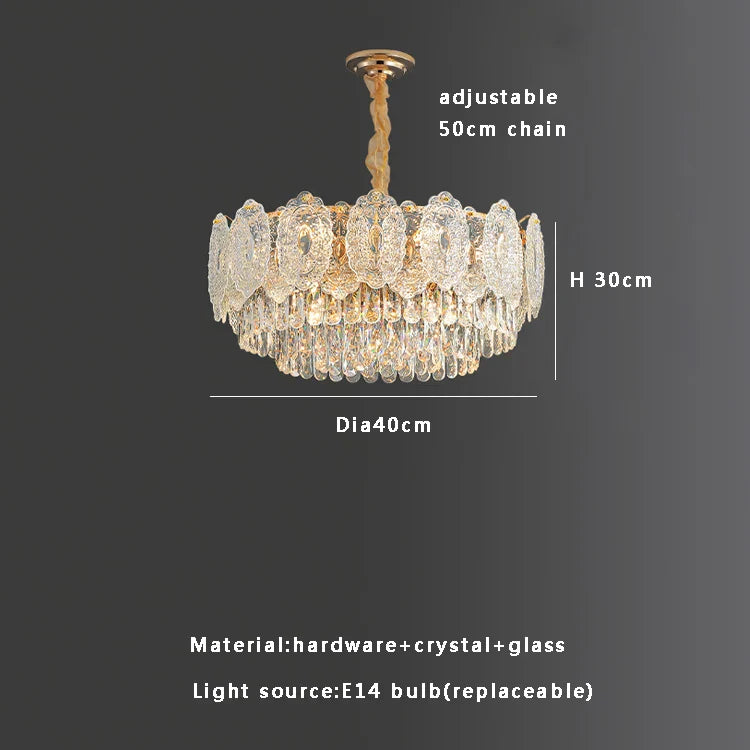 Gold Crystal Dining Pendant Round Dia120cm
