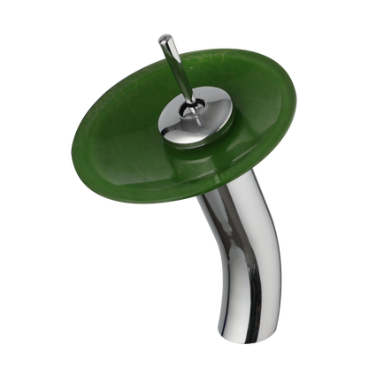 Decorbites™ Glas-Schaukel-Griff-Waschbeckenarmatur, Wasserfall-Mischbatterie, Chrom-Finish
