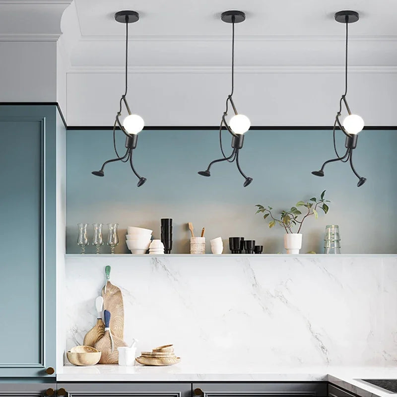 Decorbites™ Kleiner Mann Eisen Anhängerlampe - Vintage LED Hängelampe für die Hausdekoration