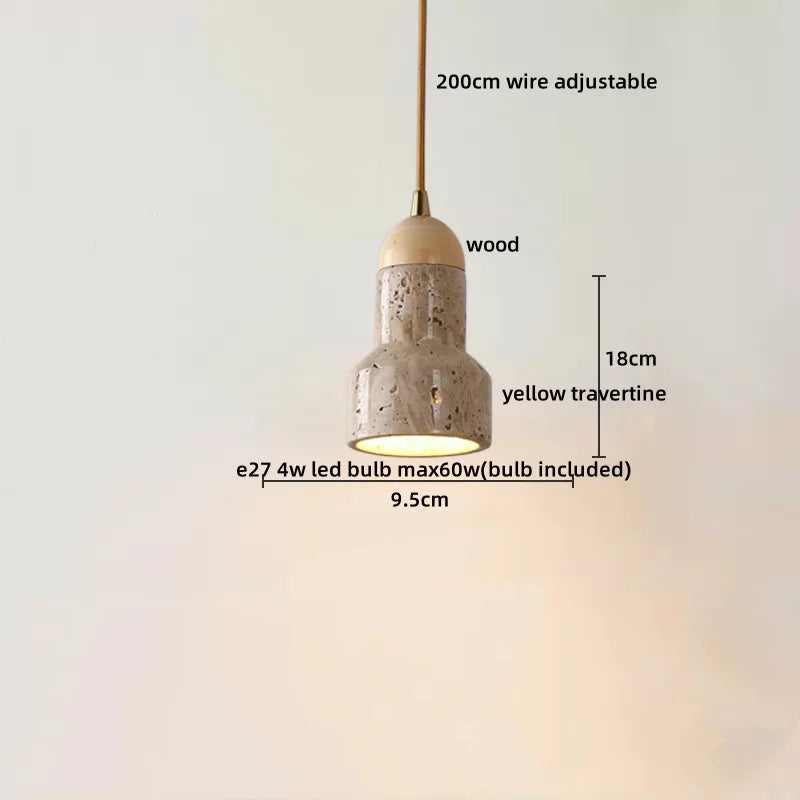 Decorbites™ LED Gelbe Travertin-Hängeleuchte für Heimdekoration und Leuchtarmaturen