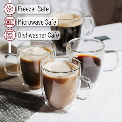 Decorbites™ Doppelwandiges Glas-Kaffeetasse 250/350 ml hitzebeständig für Latte Milch Zitronensaft
