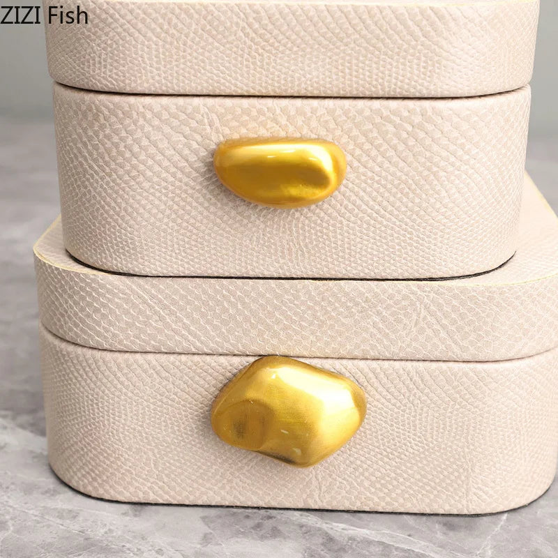 Decorbites™ Leder-Schmuckdose: Stilvolles Dekor und Aufbewahrungsgefäß für den Frisiertisch