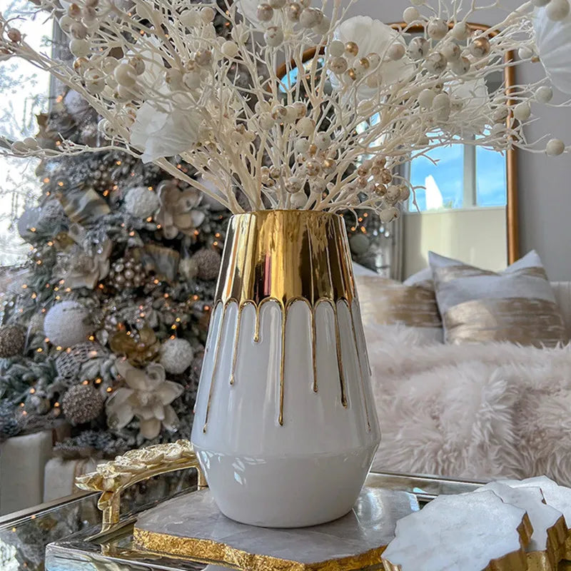 Decorbites™ Goldene Keramikvase für Hochzeit und Heimdekoration