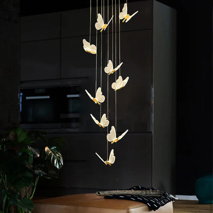 Decorbites™ Goldene Schmetterlings-LED-Kronleuchter: Modernes nordisches stilvolles Innenbeleuchtung für Wohnzimmer, Schlafzimmer und Küche.