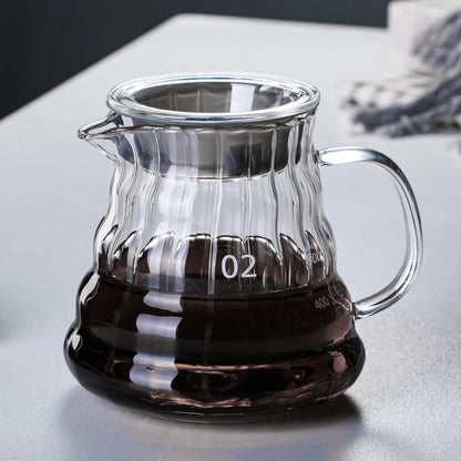 Decorbites™ Glas-Kaffeekanne, 600 ml Pour-Over-Kanne mit Gummideckel