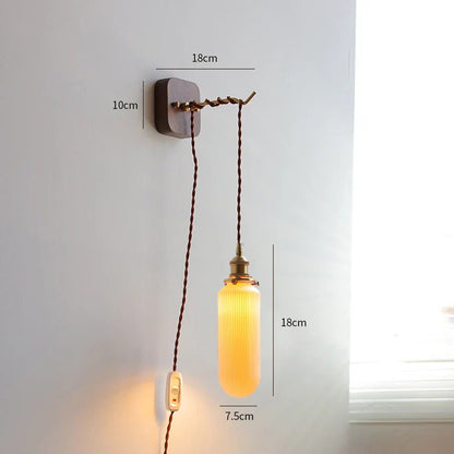 Decorbites™ LED Wandarmatur Modern Japanischer Stil Keramik-Lampenschirm Holzbasisleuchte