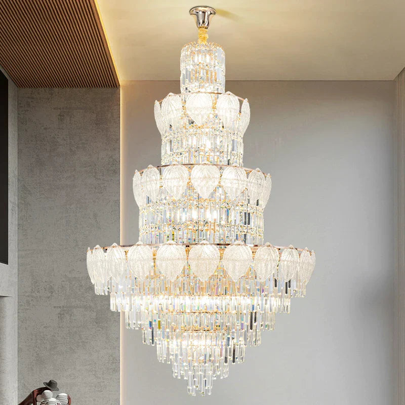 Decorbites™ Kristall-Duplex-Villa-Lüster: Elegante Loft-Wohnungsbeleuchtung im Luxus-Stil für stilvolle Wohnzimmer.