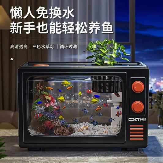 Decorbites™ Desktop-Fischbecken: Gefilterter Sauerstoffgenerator für Wohnzimmer-Goldfisch-Aquarium