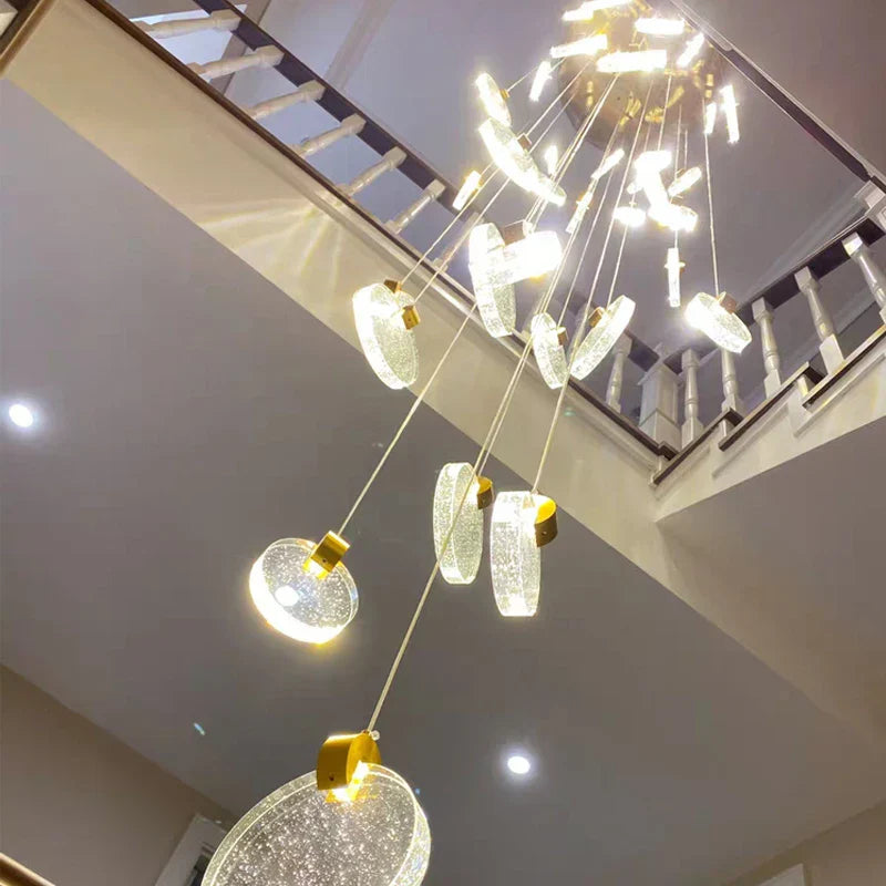 DecorBites™ Crystal LED Stair Slinglight for Nordic Living Room, Villa, and Restaurant