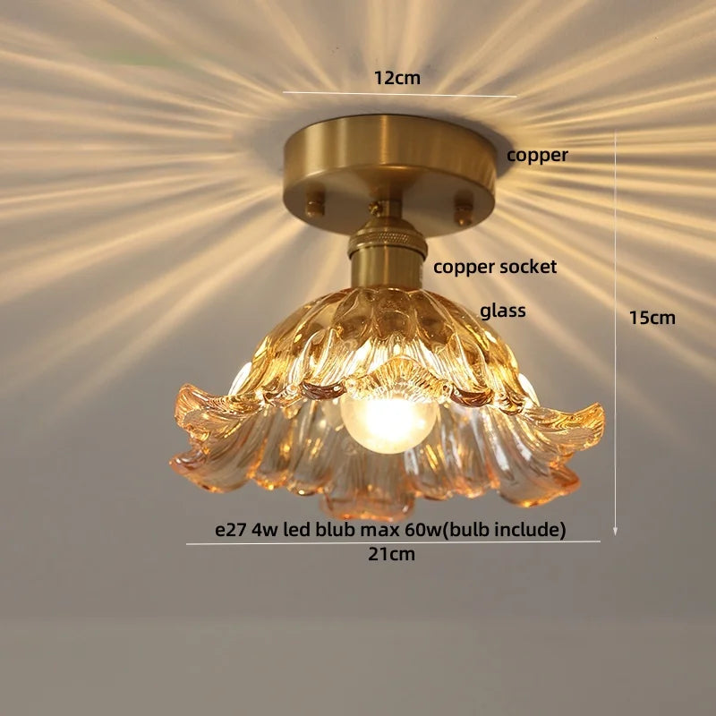 DecorBites™ Crystal Glass LED Ceiling Lamp Modern Luxury Interior Lighting Fixture
