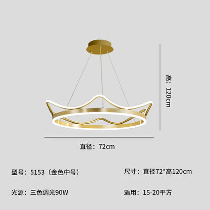 DecorBites™ Crown Design Gold Chandelier for Living Room Kids Bedroom