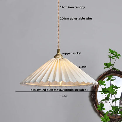 Decorbites™ LED Hängeleuchte aus Walnussholz Japanischer Stil Volant-Stoff Wohnzimmer-Dekoration