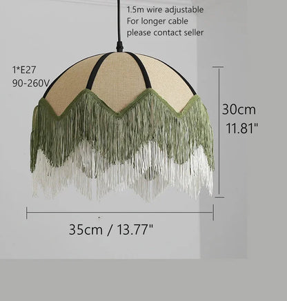Decorbites™ Französisches Retro-Stil-Schlafzimmer-Lüster | Geflochtene Stoff-Pendant-Lampe