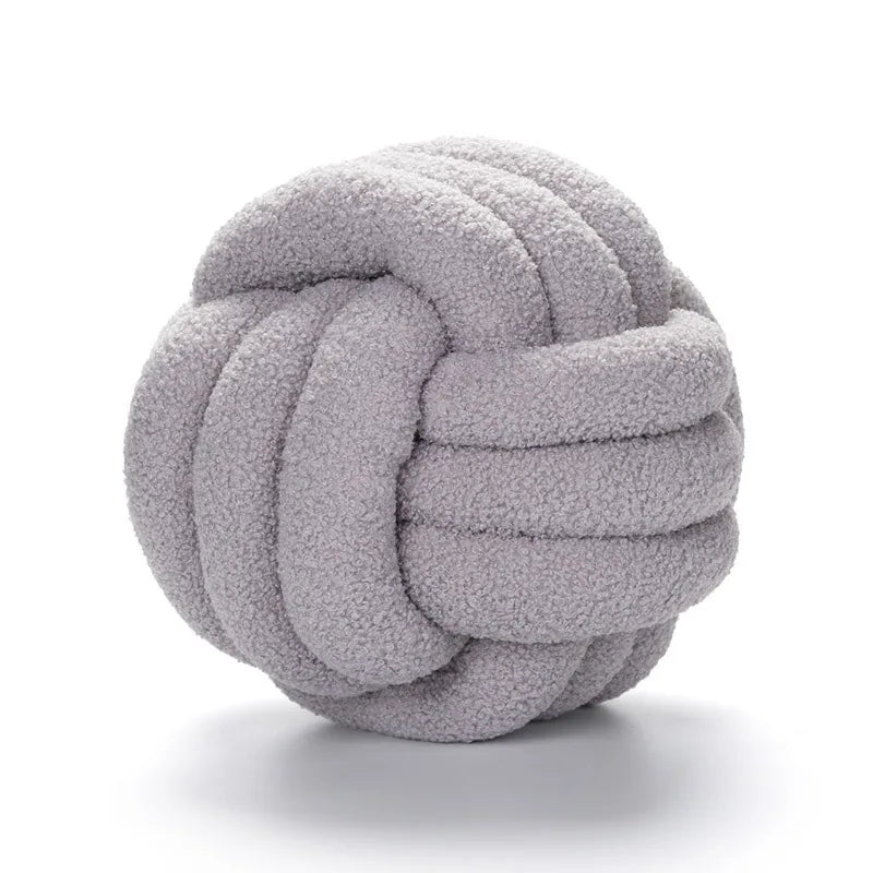 Decorbites™ Handgefertigtes Geknüpftes Bouclé-Rund-Plüschkissen Braun