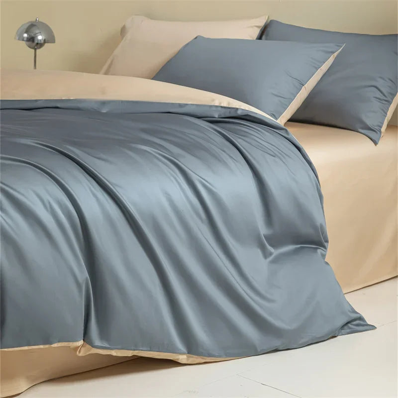DecorBites™ Egyptian Cotton Bedding Set: Sheet, Pillowcase, Blanket Cover in Queen King Size