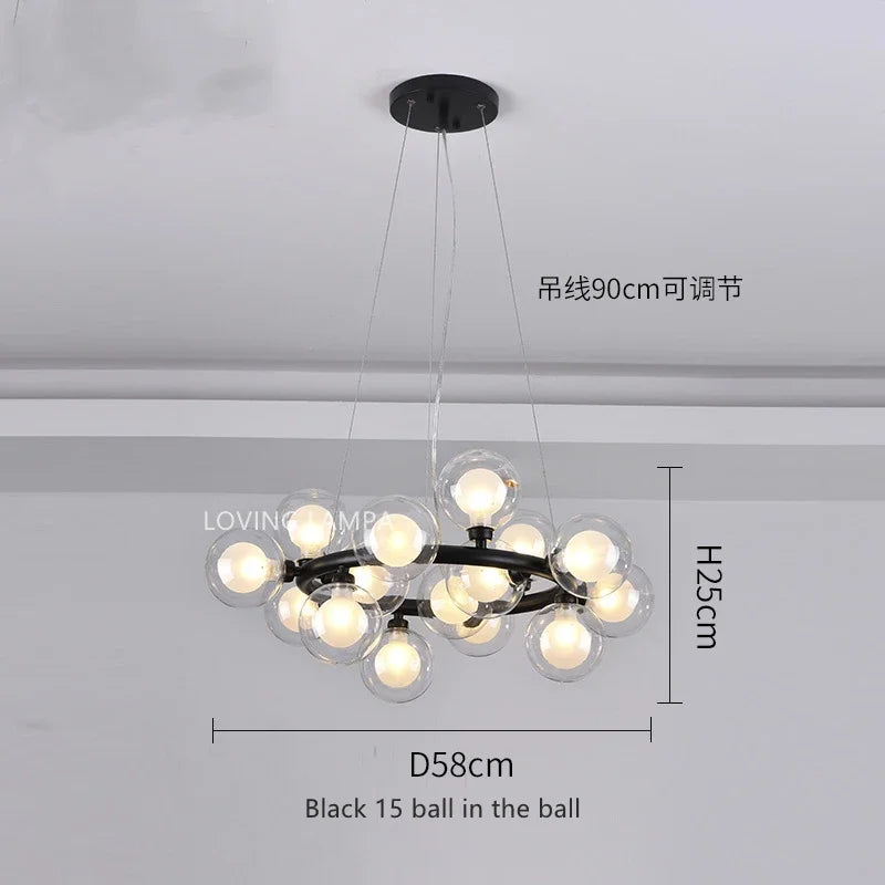 Decorbites™ Glas-Kugeln-LED-Hängelampe, moderne runde Design für Heimdekoration-Beleuchtung