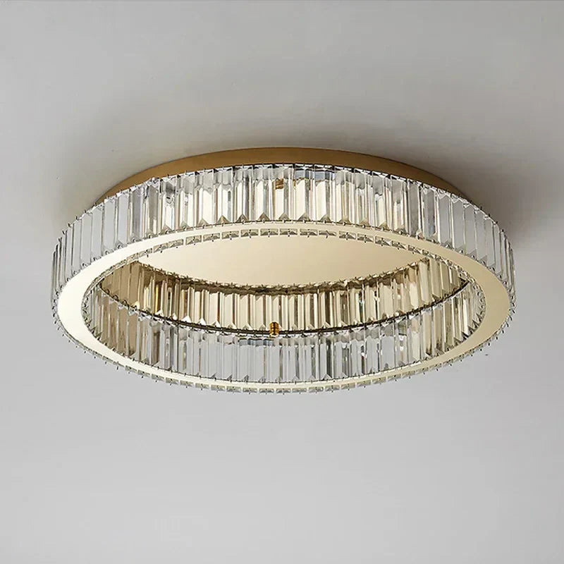 Gold Crystal Ring Ceiling Light