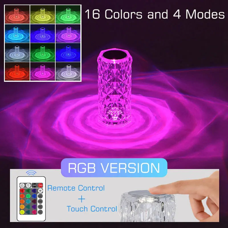 Decorbites™ Kristall-LED-Nachtlicht, USB-aufladbare Umgebungsleuchte für Raumdekoration