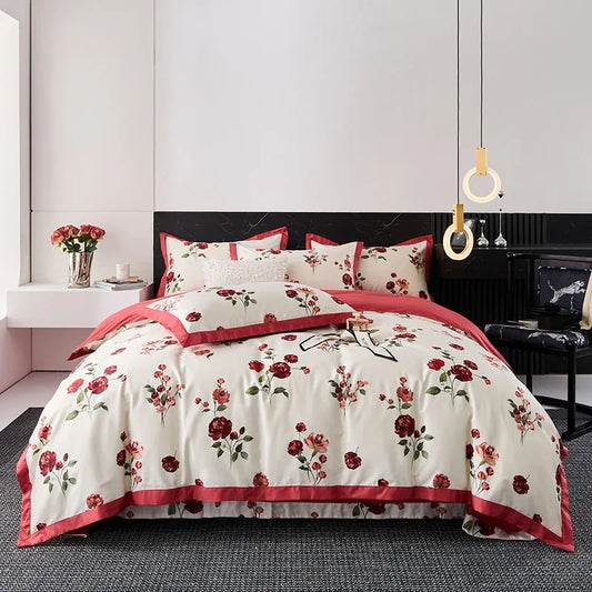 Decorbites™ Ägyptische Baumwoll-Bettwäsche-Set Queen King Ru Doppelgröße Druck Bettwäsche