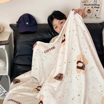 DecorBites™ Double-Sided Thin Velvet Printed Blanket for Adults - Spring Autumn Bedding & Sofa Decor