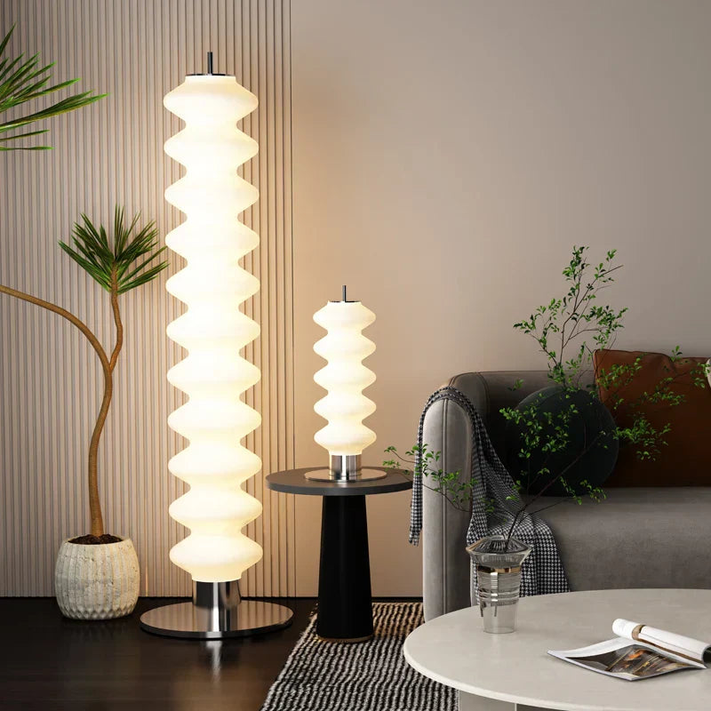 Decorbites™ Kürbisglas Stehlampe: Nordisches Design LED Nachttischlampe für Schlafzimmer und Wohnzimmer