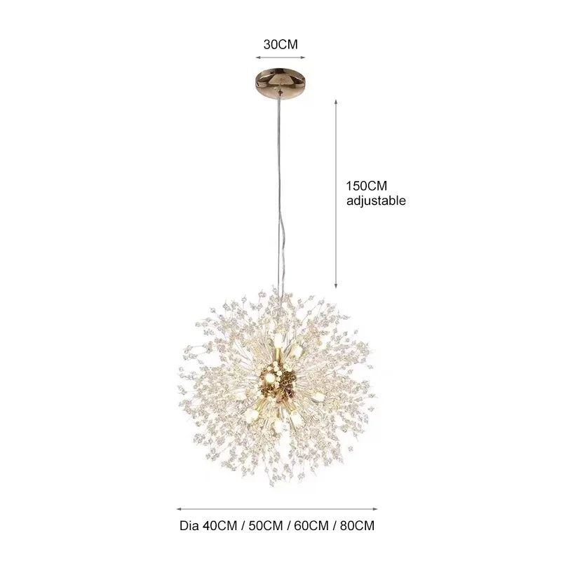 Decorbites™ Dandelion-Lüster: Luxuriöse Kristall-Hängeleuchte für Wohnzimmer und Schlafzimmer