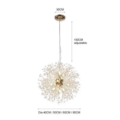 Decorbites™ Dandelion-Lüster: Luxuriöse Kristall-Hängeleuchte für Wohnzimmer und Schlafzimmer