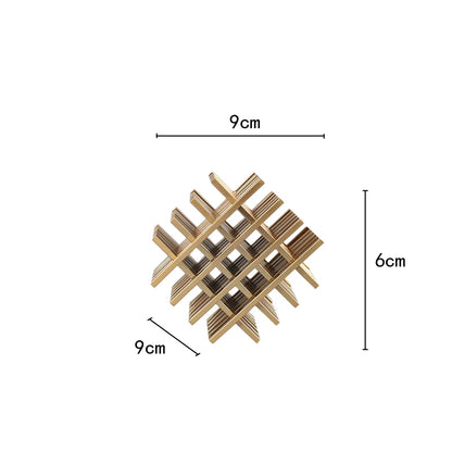 DecorBites™ Geometric Block Metal Sculpture Abstract Square Decor Figurines, Home Decor Accessories