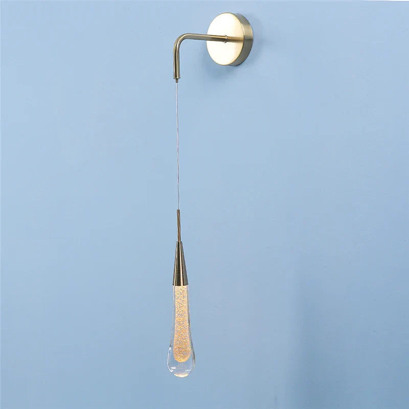 DecorBites™ Crystal Droplet Wall Lamp: Nordic Luxury LED Art Deco Light for Modern Living Room