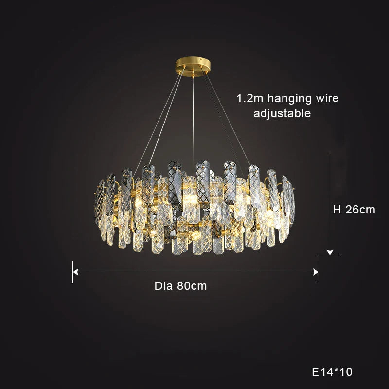 Decorbites™ Kristall-Runder Kronleuchter: Moderne Beleuchtung für das Esszimmer, nordischer Stil Dekoration