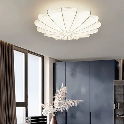 Decorbites™ Sahne-Seiden-LED-Deckenleuchte für Wohnzimmer und Schlafzimmer, nordischer minimalistischer Stil