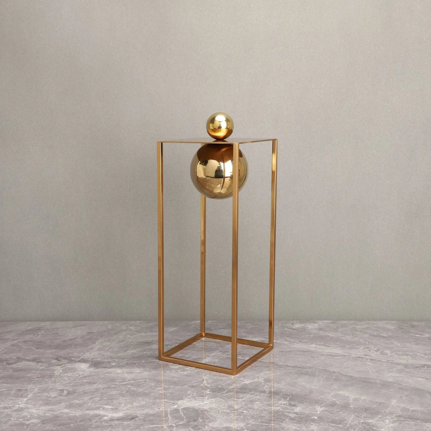 DecorBites™ Geometric Gold Frame Sculpture Decorative Figurines Metal Home Decor