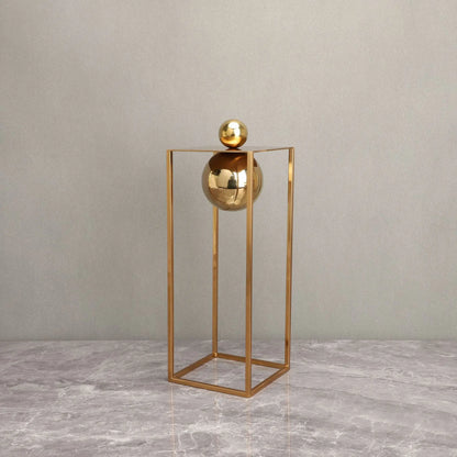 DecorBites™ Geometric Gold Frame Sculpture Decorative Figurines Metal Home Decor