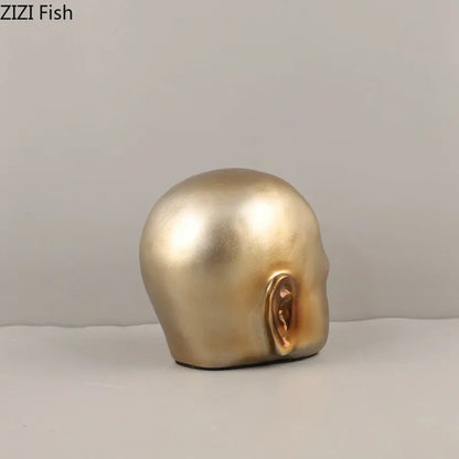 Decorbites™ Abstrakte Harz-Skulptur-Ornament | Moderne Goldene Charakter-Tischdekoration