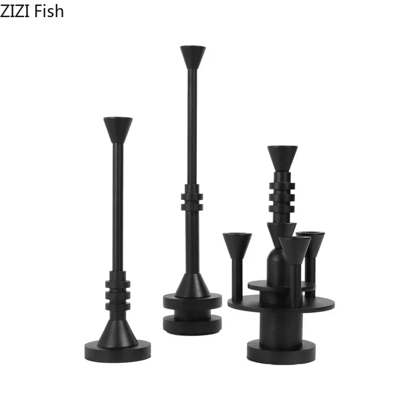 DecorBites™ Frosted Metal Candle Holder for Romantic Dining Table Decor