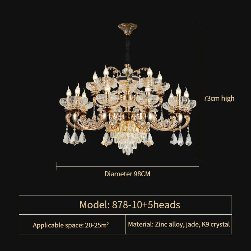 Decorbites™ Jade-Kristall-Kronleuchter: Elegante europäische Wohnzimmerlampe