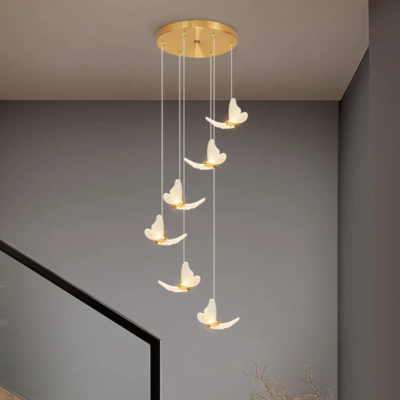 Decorbites™ Goldene Schmetterlings-LED-Kronleuchter: Modernes nordisches stilvolles Innenbeleuchtung für Wohnzimmer, Schlafzimmer und Küche.