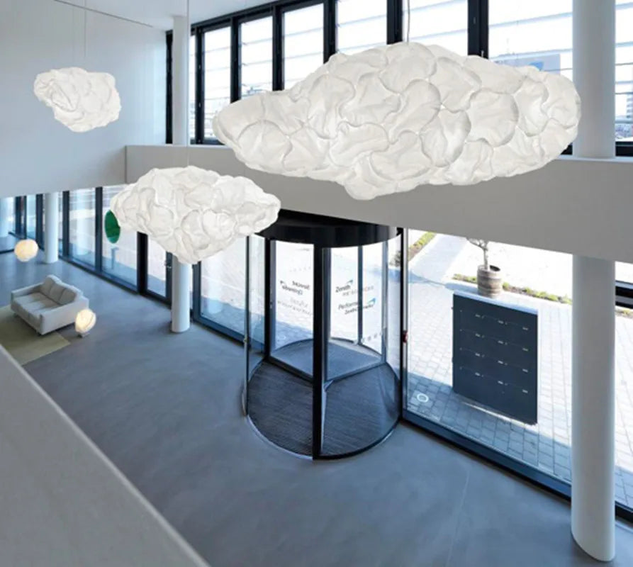 Decorbites™ Wolkenweiße Pendelleuchte: Reispapier-Kugellampenschirm für Kücheninsel, Restaurant & Kinderzimmer