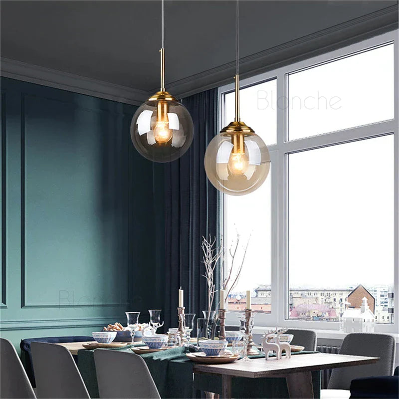 Decorbites™ Glas-Kugelleuchten - 15 cm moderne goldene Hängeleuchten für die Hausdekoration