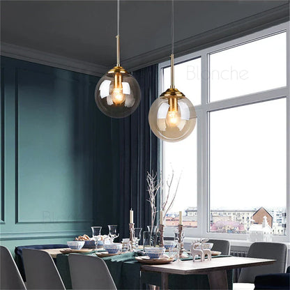 Decorbites™ Glas-Kugelleuchten - 15 cm moderne goldene Hängeleuchten für die Hausdekoration