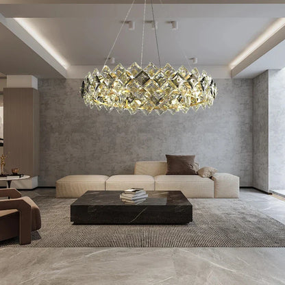 Decorbites™ Kristall-Runder Kronleuchter: Moderne Beleuchtung für das Esszimmer, nordischer Stil Dekoration