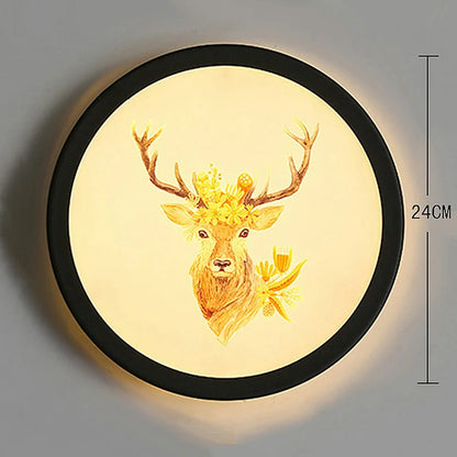 Decorbites™ Industrielle Acryl-Runde Wandlampe | Vintage Wandleuchten mit Wandmalerei für Schlafzimmerdekoration