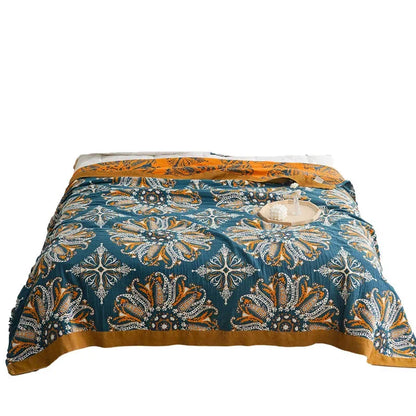 Decorbites™ Geometrische Baumwollgaze-Sommerdecke – Stilvolles Heimtextil für Erwachsene
