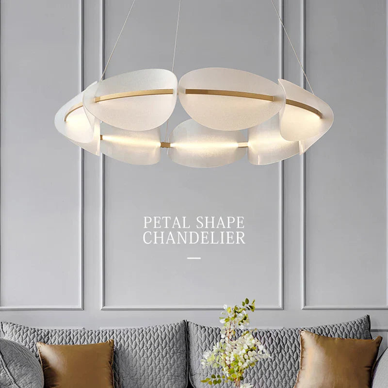 Decorbites™ Rundes Blütenblatt-LED-Kronleuchter für die Einrichtung des Zuhauses - Nordische Luxus-Beleuchtungseinrichtungen